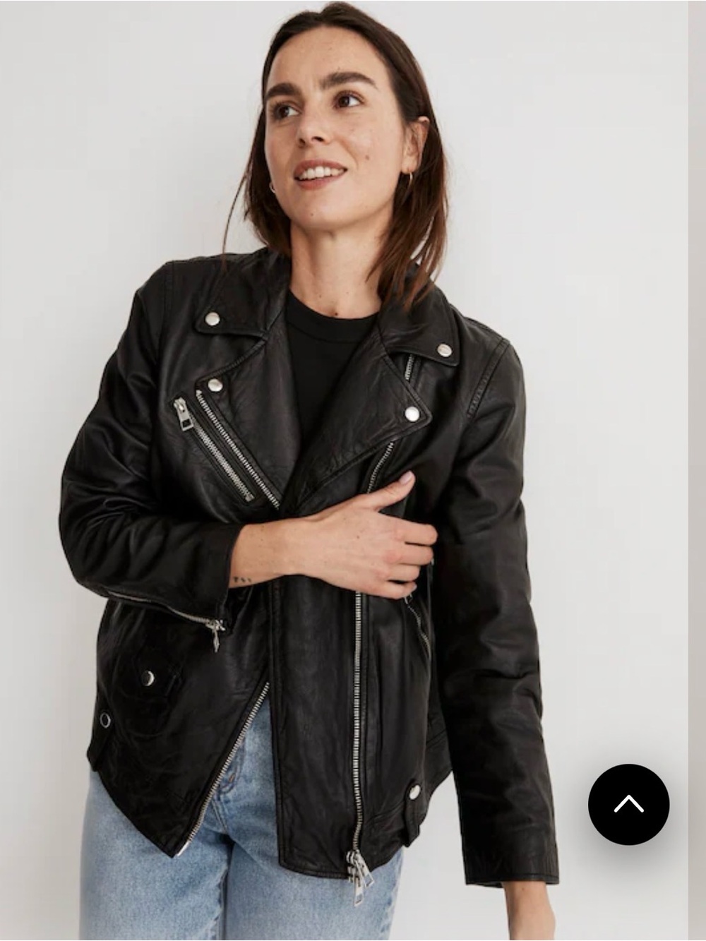 Madewell Oversized Leather Moto Jacket